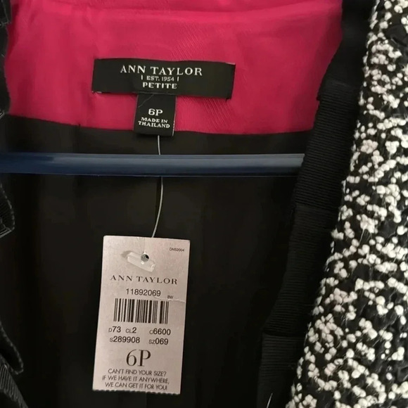 Ann Taylor Marble Black/White Dotted Blazer Jacket 6P NWT - Picture 8 of 12